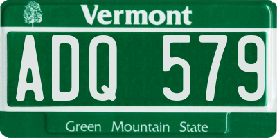 VT license plate ADQ579