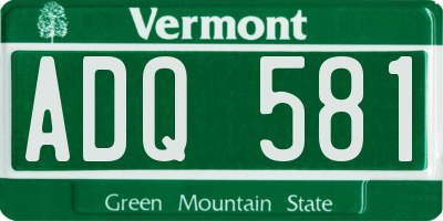 VT license plate ADQ581