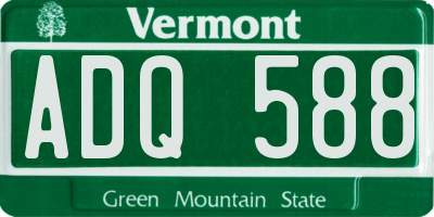 VT license plate ADQ588