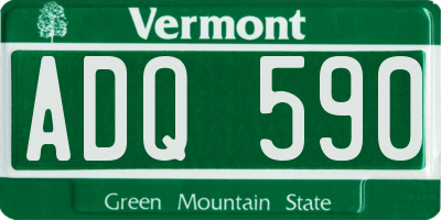 VT license plate ADQ590