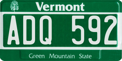 VT license plate ADQ592