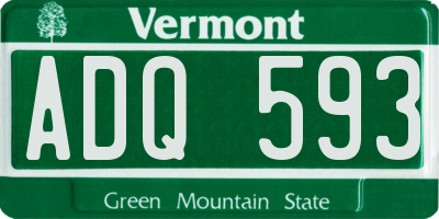 VT license plate ADQ593