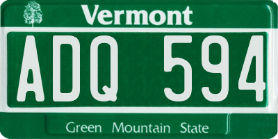 VT license plate ADQ594
