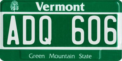VT license plate ADQ606