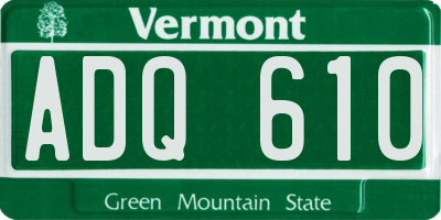 VT license plate ADQ610