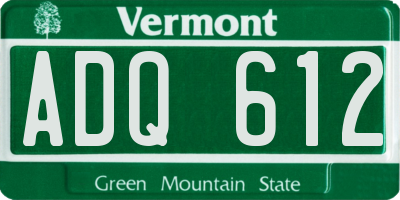 VT license plate ADQ612