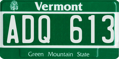 VT license plate ADQ613