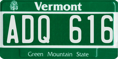 VT license plate ADQ616