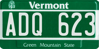 VT license plate ADQ623