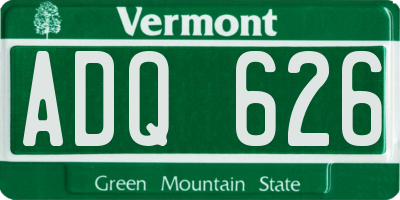 VT license plate ADQ626