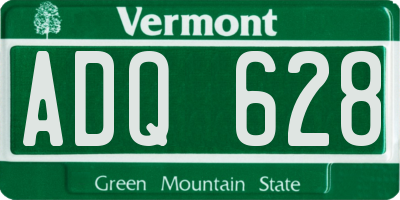VT license plate ADQ628