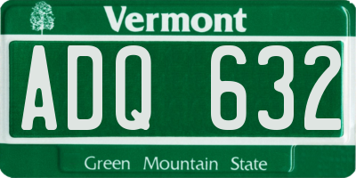 VT license plate ADQ632