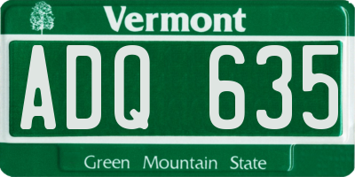VT license plate ADQ635