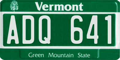 VT license plate ADQ641