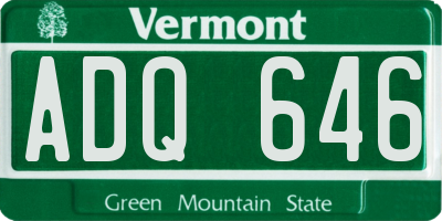 VT license plate ADQ646