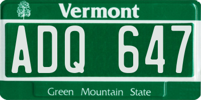 VT license plate ADQ647
