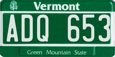 VT license plate ADQ653