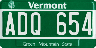 VT license plate ADQ654