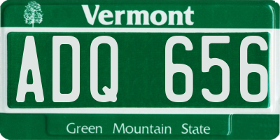 VT license plate ADQ656