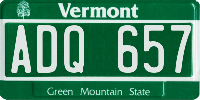 VT license plate ADQ657