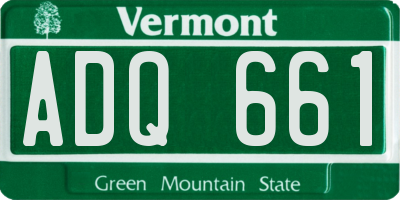 VT license plate ADQ661