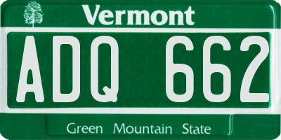 VT license plate ADQ662