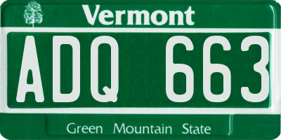 VT license plate ADQ663