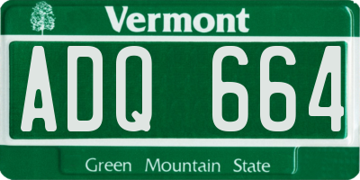 VT license plate ADQ664