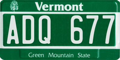 VT license plate ADQ677