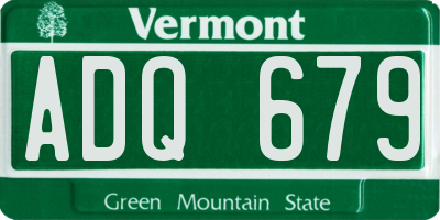 VT license plate ADQ679