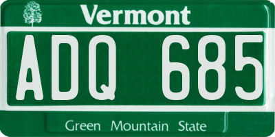 VT license plate ADQ685