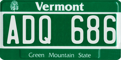 VT license plate ADQ686