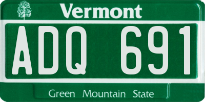 VT license plate ADQ691