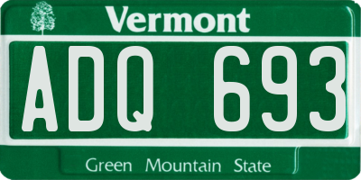 VT license plate ADQ693