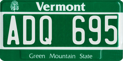 VT license plate ADQ695