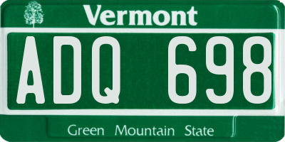 VT license plate ADQ698