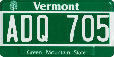 VT license plate ADQ705