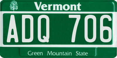 VT license plate ADQ706