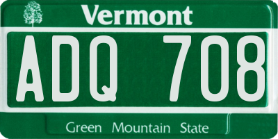 VT license plate ADQ708