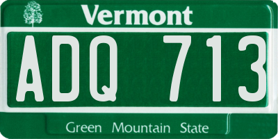 VT license plate ADQ713