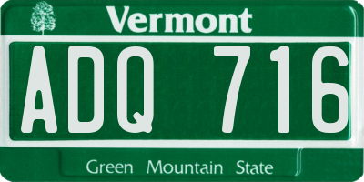 VT license plate ADQ716