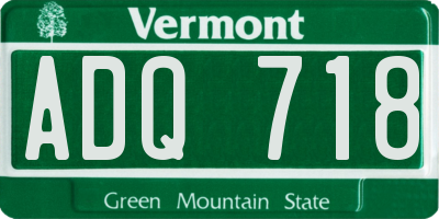 VT license plate ADQ718