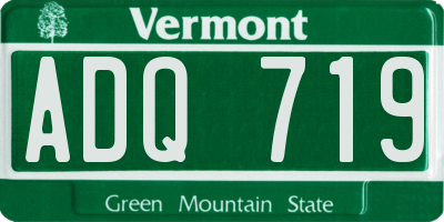 VT license plate ADQ719