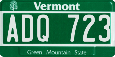 VT license plate ADQ723