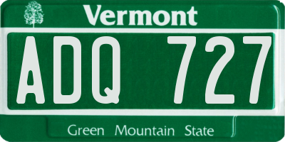 VT license plate ADQ727