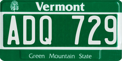 VT license plate ADQ729