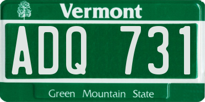 VT license plate ADQ731