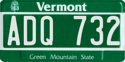 VT license plate ADQ732
