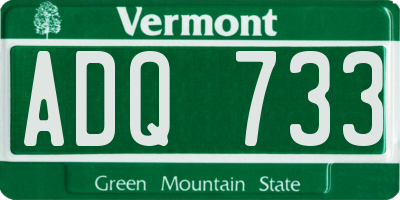 VT license plate ADQ733