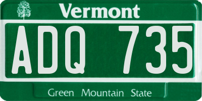 VT license plate ADQ735